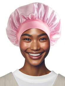 3pcs/1pc Mulberry Silk Sleep Cap, Satin Sleep Hat, Soft Elastic Pure Silk Sleep Cap, Silk Hair Band, Women Solid Color Wide-Brim Elastic Satin Fashion Sleep Cap, Comfortable Breathable Sleep Hair Care Cap, Back To School Sleep Cap - Multicolor - View 11