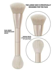 2-In-1 Blush Brush, Angled Blush Brush, Round Blush Brush, Powder Brush, Makeup Brushes For Women - Rose Gold - View 4