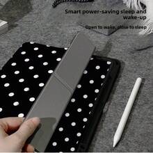 A Sleek Minimalist Black-And-White Polka-Dot 3+Y Multi-Fold Flat-Screen Protector, Compatible With  10/11,  A16,13-Inch Air, 11-Inch Pro (2020/2021/10th Generation), And 11-Inch Soft Edge Air. Featuring A Built-In Pencil Slot, This Lightweight Yet Durable Case Includes An Adjustable Stand And Automatic Sleep/Wake Functionality.Perfect As A Back-To-School Or Easter Gift, Suitable For Both Men And Women. - 黑色 - 查看 4