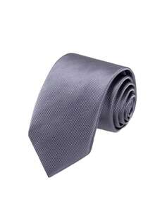 1pc 8cm Men's Solid Dark Gray Classic Casual Necktie - Dark Grey - View 3