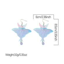 1 Pair Acrylic Holographic Iridescent Moth Earrings, Exaggerated Personalized Earrings - Moth - View 4