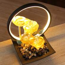 High End Durable Wrought Iron Water Crafts Ornaments, USB Powered Indoor Office Decorations, Desktop Fountain Waterfalls, Both Portable Relaxation And Humidification Functions, Flower Shaped Natural Wind, Zen Design, Suitable For Room Decoration, Valentine's Day, Christmas, Halloween, Mother's Day, Thanksgiving, Easter Day Gifts, And Birthday Housewarming Promotion Gifts. - JR015LED - Xem 4