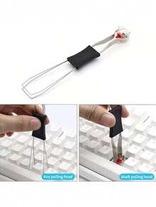 2 In 1 Stainless Steel Keyboard Puller Tool, Dual Use Keycap & Switch Remover, Thin Wire Design, Moderate Flexibility, Do Not Use Excessive Force To Avoid Bending, Mechanical Keyboard Mod Repair Accessory - View 6
