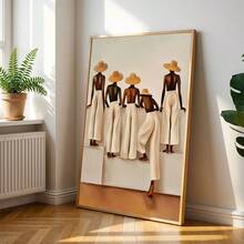 1pc Beige Female Silhouette Canvas Wall Art Painting | Minimally Unisex Bohemian Canvas Posters Print - Modern Minimalist Fashion Decorations, Suitable For Bedroom And Living Room Decoration, Housewarming Gift, Canvas , Wall Decorations Gift, No Frame - Morden - View 3