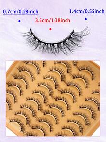 ENCHUW 20 Cặp Mi Giả Cao Cấp, Mềm Mịn, Dày, Dày D, Có Thể Tái Sử Dụng, Mềm Mại, Nhẹ, Mi Giả Lông Chồn Cho Kiểu Trang Điểm Mắt Ấn Tượng. - màu đen - Xem 2