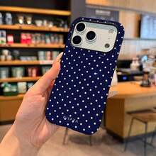 GIIPPA Glossy White Polka Phone On Black Background, Compatible With 17, 17, 16, 15, 14, 13, 12, 11, Pro, Plus, X, XS - Xanh đậm - Xem 6