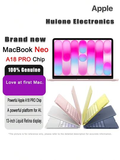 Apple كمبيوتر محمول أبل بتقنية الذكاء الاصطناعي/ماك بوك نيو 13 بوصة A18 برو (6+5 أنوية)