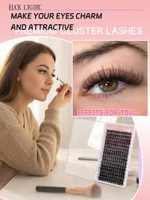 LUCK LTGIRL 192/384/576PCS Cluster Lashes DIY Eyelash Extensions C/D Curl 10-16mm Natural 3D Faux Mink Wispy Lashes Voluminous Fluffy Lightweight Soft Reusable - View 5