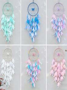1 pieza Atrapasueños de cristal hecho a mano con mariposa, decoración colgante elegante y creativa, decoración de pared para sala de estar/dormitorio, recuerdo de fiesta festiva, decoración del hogar, estilo bohemio - Multicolor - Ver 4