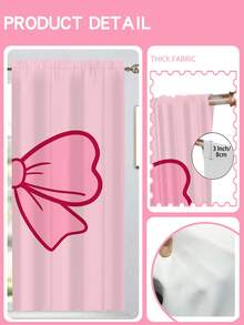 2pcs 110g Pink Bow Curtain Suitable For Bedroom Living Room Balcony Easy Installation Modern Style 100% Polyester Fiber - Multicolor - View 6