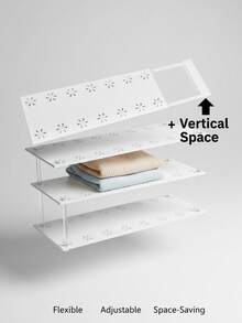 3 vách ngăn lưu trữ điều chỉnh được - Không cần khoan, thích hợp cho tủ quần áo, nhà bếp và phòng tắm, tiết kiệm không gian. - trắng - Xem 5