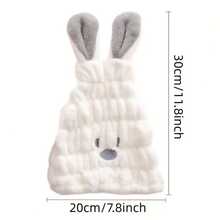 1 pieza Gorro de ducha elástico con diseño de orejas de conejo, grueso y absorbente, disponible en múltiples colores - Multicolor - Ver 5