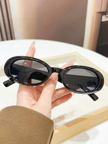 1pc Vintage Oval Frame Fashion Glasses For Women, Multiple Colors, INS Influencer Style, Eyewear For Streetwear, Outfit & Photo, Decorative Accessory - Multicolor - View 15