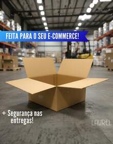 10 Unidades Caixa de Papelão 30x30x16 para Embalagem Envio E-Commerce Correios Mudança Armazenamento Papelão Reforçado Empilhável Transporte Produtos Loja Online Envios Seguros - Marrom Claro - Visão 6