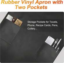 Gotega 2 Pack Aprons For Men Women With Large Pockets, Waterproof Rubber Vinyl Apron 40 Inch Heavy Duty Chef Apron Black Adjustable Work Apron For Dishwashing Kitchen Cooking Drawing - ColorE - 查看 3