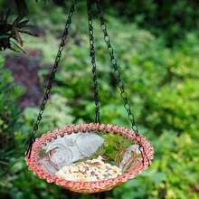 Hanging Bird Baths And Feeders For Outdoors, Plastic Bird Water Bowls For Garden And Yard Use  Hanging Bird Bath Outdoor Birdbath Bowl,Hanging Bird Feeder Tray For Garden,Outdoor Bowl With Tray For Garden, Patio & Backyard Decor - Gift For Bird Lovers - 紫色 - 查看 3
