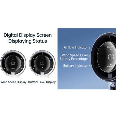  مروحة محمولة يدوية JISULIFE، قابلة للتعديل من 1 إلى 100 سرعة، مروحة توربو قابلة للشحن 5000 مللي أمبير، شاشة رقمية، هيكل معدني، مروحة شخصية سريعة الشحن للسفر والخارج