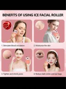 1 pieza Molde de cubitos de hielo de silicona, Rodillo de hielo de silicona para rostro y ojos, Rodillo de belleza de hielo de silicona reutilizable, Herramienta de cuidado de la piel con molde de cubitos de hielo, Esencial para volver a la escuela - Multicolor - Ver 7