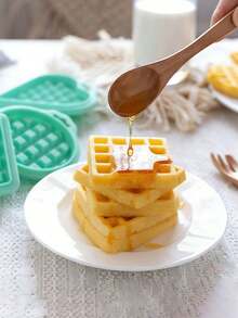 5个装可重复使用不粘硅胶华夫饼模具 - 适合DIY烘焙和健康早餐 - 彩色 - 查看 2