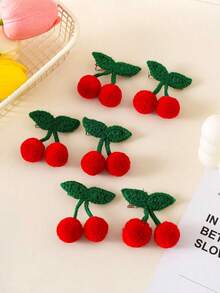 6/8/10pcs Cute Girl Hair Clips, Versatile Side Bangs Hairpins - Red - View 4