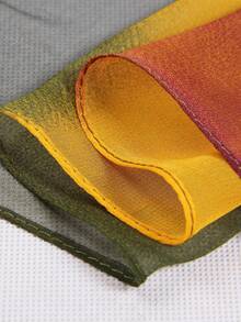 1 Stück Chiffon Farbverlauf Schal, leichter vielseitiger kleiner langer Schal für Frühling, Herbst und Sommer, geeignet für Quadratisches Tanzen, Strand, Urlaub - Lila, gelb, grün - Übersicht 4