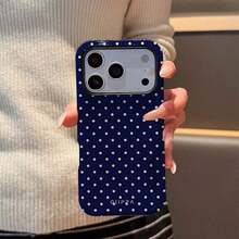 GIIPPA Glossy White Polka Phone On Black Background, Compatible With 17, 17, 16, 15, 14, 13, 12, 11, Pro, Plus, X, XS - Xanh đậm - Xem 4