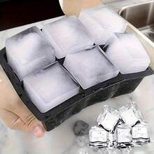 1 Khay làm đá viên hình vuông lớn bằng silicon - Khuôn vuông 6 ô, hoàn hảo cho đồ uống, các buổi họp mặt gia đình và tiệc tùng, làm mát đồ uống, được làm bằng silicon, khay đá silicon. - Nhiều màu - Xem 2