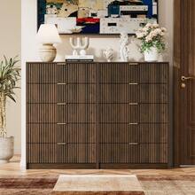 BVFUKA 5 Drawer Dresser, 32 Inch Wide Chest With Gold Handles For Bedroom Living Room Office - 核桃 - 查看 7