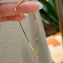 1pc S925 Sterling Silver Bubble & Rhinestone Snake Bone Bracelet, Fashionable High-End Luxury Multi-Layer Design For Women - Bracelet - View 4