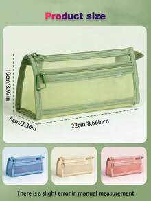 1 大容量学生文具简约优雅考试铅笔盒，带透明网状内衬，简约学生文具包，适合大学入学考试、学习办公用品、学校用品和返校季。 - 多色 - 查看 4