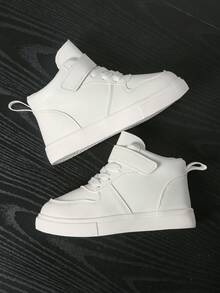Children's Fashionable Casual Versatile New High-Top Canvas Sneakers, Fresh Style For Spring & Autumn - White - View 5