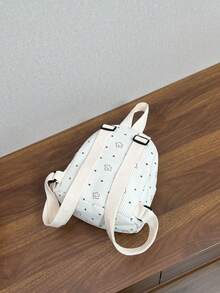 Girls' Backpack With Girly Vibe, Star Print, Versatile, Stylish Student Shoulder Bag - Beige - View 8