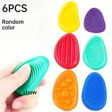 6-Piece Set Of Colorful Sensory Stones - Soft, Elastic Texture For Stress Relief, Suitable For Stress-Relieving Textured Massage Handballs - Ideal For Office Relaxation, Studying, Or As A Gift, Worry-Relief Stones For Emotional Soothing And Body-Relaxation, Durable And Washable, Soft To Hold, Fitness Handballs - 6 món đồ (nhiều màu sắc) - Xem 3