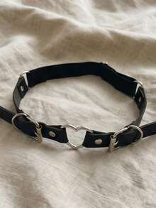 Punk Style Heart Chain Thigh Garter, Adjustable Suspender Garter, Versatile European And American Fashion Accessory - Black - View 2