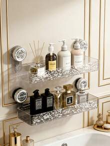 Kệ đựng đồ nhà tắm gắn bằng giác hút, không cần khoan, giá để đồ nhà tắm đa năng dạng lượn sóng có giác hút. - Xem 4