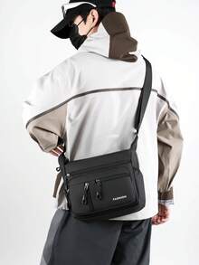Lightweight Men's Multi-Pocket Messenger Bag, Durable Nylon Material, Ideal For Commuting And Travel - Multi-pocket 2 - View 9