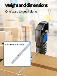 1 pieza Báscula portátil de alta calidad, báscula de viaje multifunción, báscula de equipaje de 110 lb/50 kg, báscula digital para el hogar, báscula colgante para envíos, báscula colgante para compras, báscula digital, báscula colgante para pesca, incluye cinta métrica de 150 cm/59 in, adecuada para el hogar, hotel, equipaje, viaje, avión, con asa grande, pantalla LCD retroiluminada, función de bloqueo de peso (baterías no incluidas) - Multicolor - Ver 7