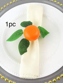 1/4 pièces Anneaux de serviette de série de fruits artificiels de printemps frais, convenant pour la décoration de table de fête, de mariage. Porte-serviette citron, porte-serviette orange, porte-serviette plante verte - Multicolore - Voir 9