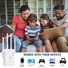 YAIUZGOO WiFi信号扩展器/中继器，300Mbps 2.4G单频无线宽带/Wi-Fi扩展器，4天线无线信号增强器，一键设置，即插即用 - 美規A型插(110-127V) - 查看 9