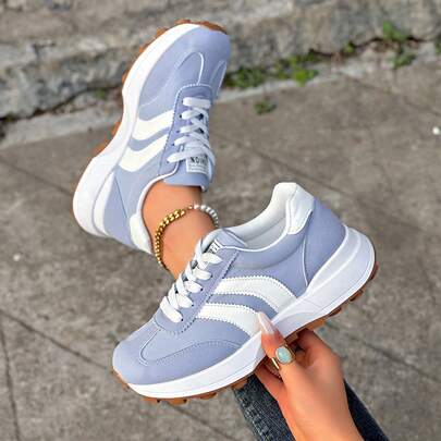 Giày thể thao nữ buộc dây thoải mái - Giày casual nhẹ, đa năng, đế cao su chống trượt, phù hợp cho mọi mùa.