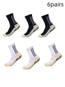 4/5/6 pares de calcetines deportivos de alto rendimiento para hombres, con agarre mejorado, tela transpirable que absorbe la humedad, adecuados para fútbol, baloncesto, correr y otros deportes - Multicolor - Ver 6
