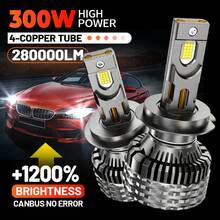 HYNBYZJ 2pcs H7 H4 LED Headlight Bulbs H1 H3 H9 H11 9005 HB3 9006 HB4 9012 H13 9008 9007 CANBUS 6000K Turbo Auto Headlamp Car Lights 12V - A - 查看 1