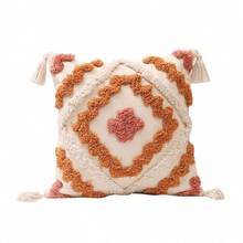 Decorative Embroidered Cushion With Filling Included 45x45cm Or 30x50cm Ideal For Sofa And Bedroom - Crema-bohemio - View 1