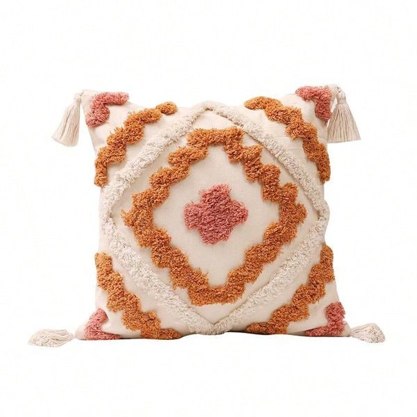 Decorative Embroidered Cushion With Filling Included 45x45cm Or 30x50cm Ideal For Sofa And Bedroom - Crema-Bohemio - Xem 1