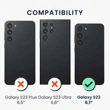 Case Compatible With Samsung Galaxy S23 - With Raised Edges - Suitable For Wireless Charging - Matte Black, 43341391 - White - View 2