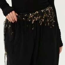 1pc Women's Belly Dance Waist Chain, Sequin Tassel Triangle Waist Skirt - Multicolor - View 25