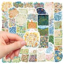 50pcs Maze Game Stickers For Notebook, Scrapbook, Planner, Luggage, Phone Case, Tablet, Skateboard, Guitar, Holiday Decoration, Self-Adhesive Sealing Stickers Scrapbook Supplies Stationery Funny Stickers Kindle - Maze Game - View 8