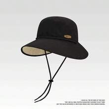 女士夏季防紫外线帽，双面休闲百搭渔夫帽 - 皮標雙面漁夫 - 查看 3