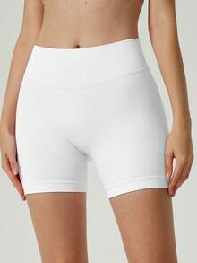 3条装女士运动短裤，无缝弹力紧身短裤，高腰不透明显瘦瑜伽短裤，适合健身、跑步、骑行、瑜伽、锻炼和休闲穿着 - 彩色 - 查看 5