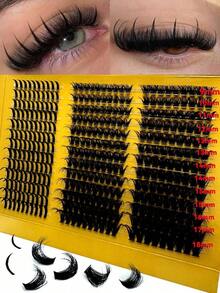 New 5D Fluffy Lash Clusters 80D+100D Eyelash Clusters Spikes Eyelash Clusters Thick Cluster Eyelash Extensions C/D Curl Lashes Clusters 377 Pcs Individual Lashes 9-18MM Cosplay 3D Spiky Wispy Thick Mink Fake Eyelashes Makeup Lash Clusters, Eyelash Clusters, Individual Eyelashes, Lashes, Fake Lashes - màu đen - Xem 10
